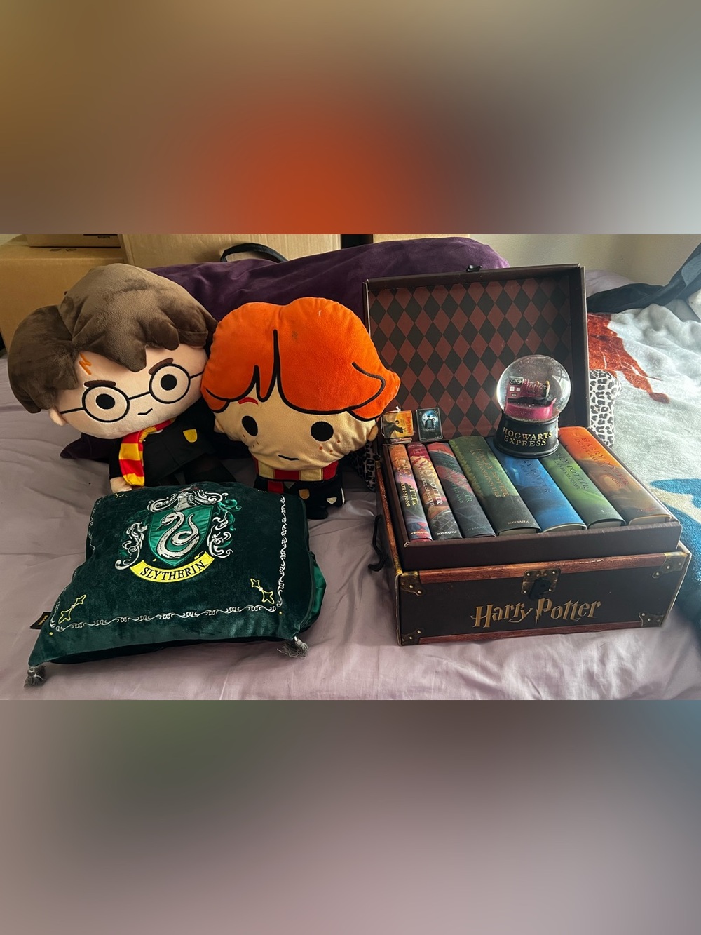 Harry Potter Kids Plush & Slytherin Pillow Gift Set - Green & Multi